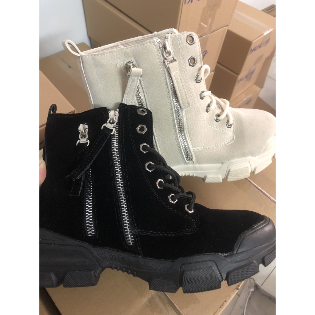 Có ảnh thật - Giày boot nữ cổ lửng không độn đế phong cách Hàn Quốc B135 . new new new . 2020 K . : : : ' , ' .