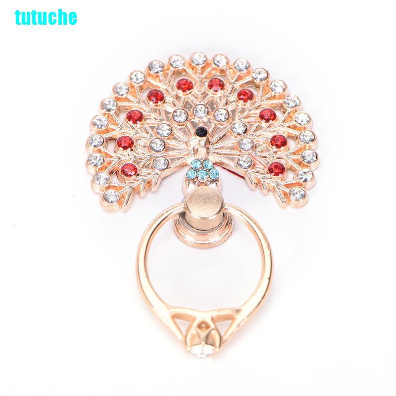 tutu 360 Degree peacock Finger Ring Mobile Phone Smartphone Stand Holder For Phone