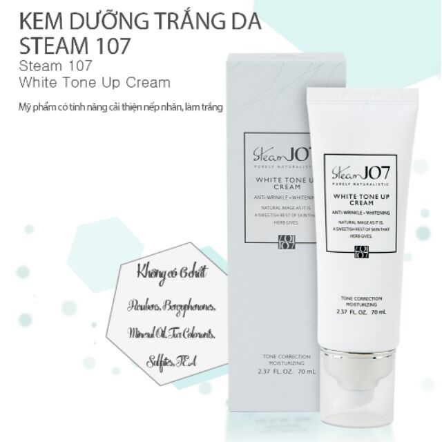 Kem Dưỡng Trắng Da Nâng Tone Ban Ngày 3 trong 1 Cao Cấp Steam 107 White ToneUp Cream 70ml