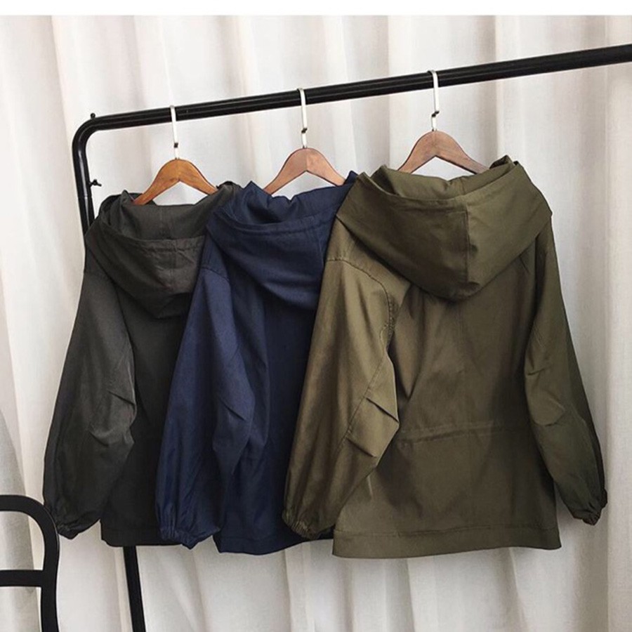 Áo khoac nữ form rộng có dây thắt eo