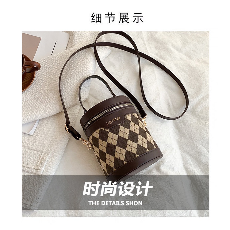 Túi Xách JASMIN NOIR Tay Hoa Văn Kẻ Ô Giản Dị Thời Trang Dành Cho Nữ