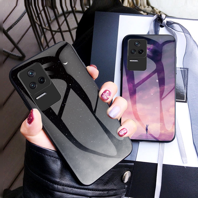Ốp Điện Thoại Kính Cường Lực Cứng Chống Sốc Họa Tiết Vũ Trụ Cho Xiaomi Redmi K40S Mi POCO F4