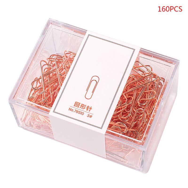 CHU 160pcs Metal Paper Clips Bookmarks Photo Letter Binder Clip Stationery Tool