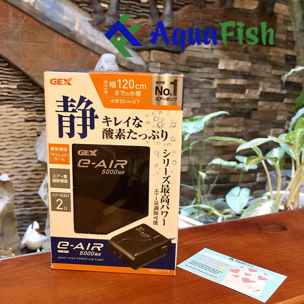 Máy Sủi Khí 2 Vòi GEX E - AIR 6000WB (chạy êm, tặng kèm 2 bộ dây quả sủi)