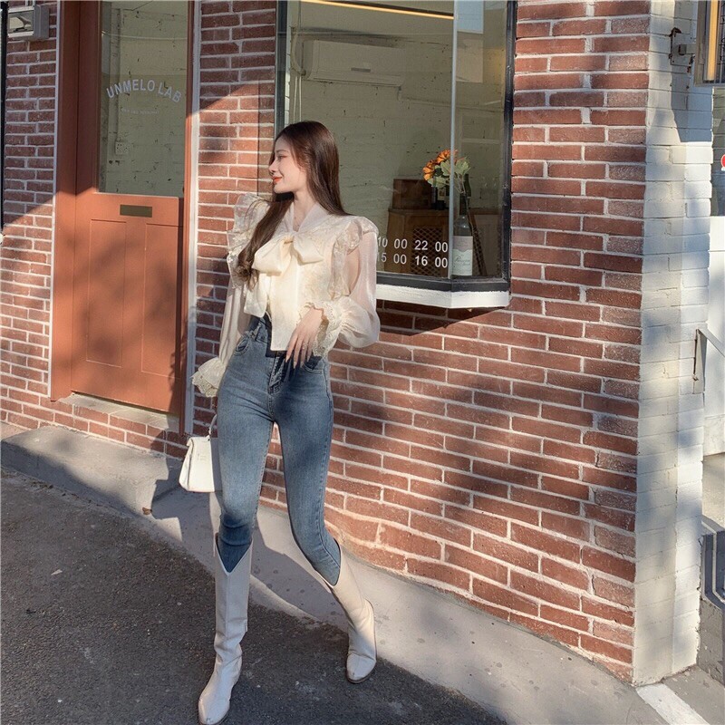 [SẴN] ✨ ÁO KIỂU THẮT NƠ VIỀN REN VAI 🎀[Có Ảnh Thật]🎀 MÀU BE PHONG CÁCH VINTAGE NHẸ NHÀNG DỄ THƯƠNG | BigBuy360 - bigbuy360.vn