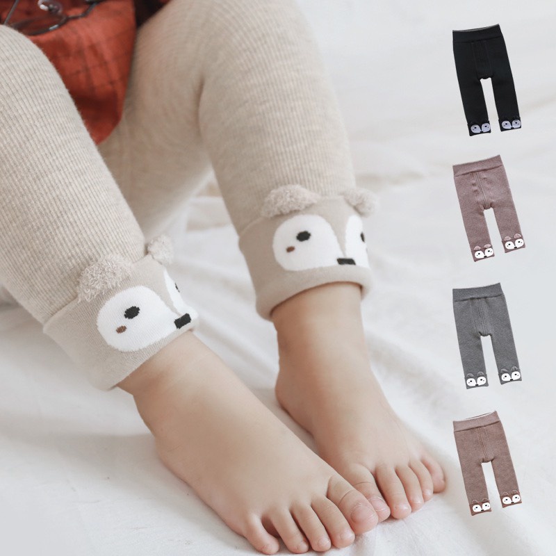 Quần Legging Cho Bé Gái Không Bàn Chất Liệu Nỉ Dày 5 - 13 Kg