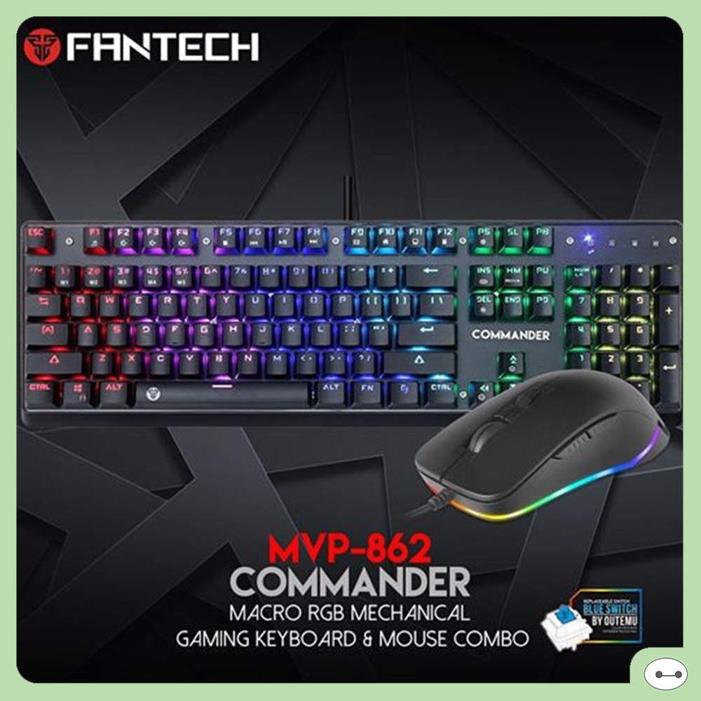 COMBO PHÍM CHUỘT CƠ LED RGB FANTECH MVP-862