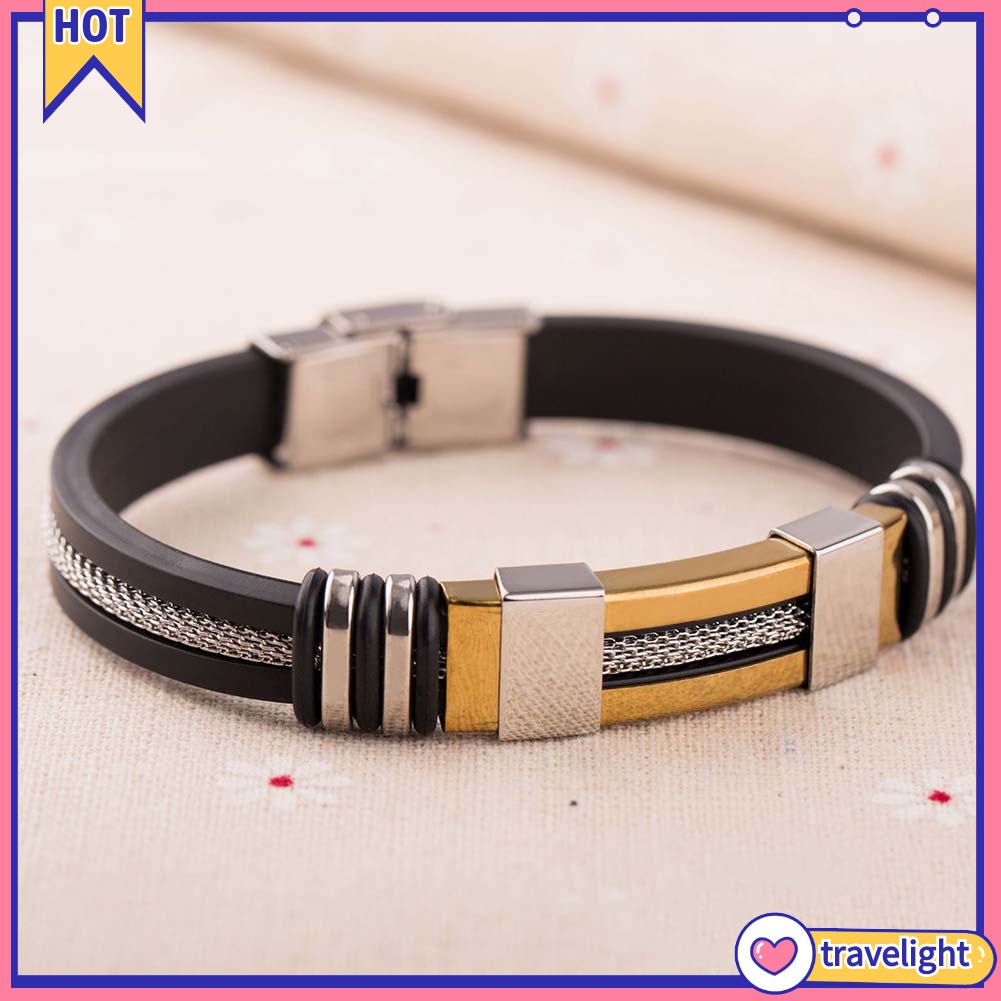 Vòng đeo tay bằng thép titan thời trang cá tính cho nam