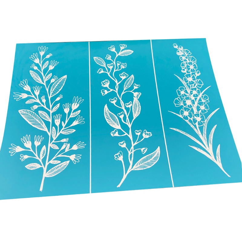 Khuôn Vẽ Hình Lá Hoa Bằng Lụa Tự Dính Có Thể Tái Sử Dụng Trang Trí DIY