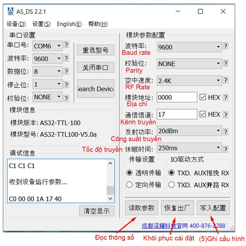 Mạch Thu Phát RF UART Lora SX1278 433Mhz 3000m