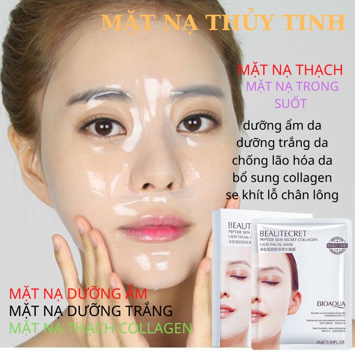 Mặt Nạ Thạch Thủy Tinh Trong Suốt Bioaqua Dưỡng Trắng Dưỡng Ẩm Cho Da Mặt Da Dầu Mụn Mặt Nạ Vàng 24k Nội Địa Trung