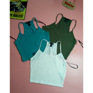 Áo 2 dây croptop cổ yếm F21 vnxk (sẵn)