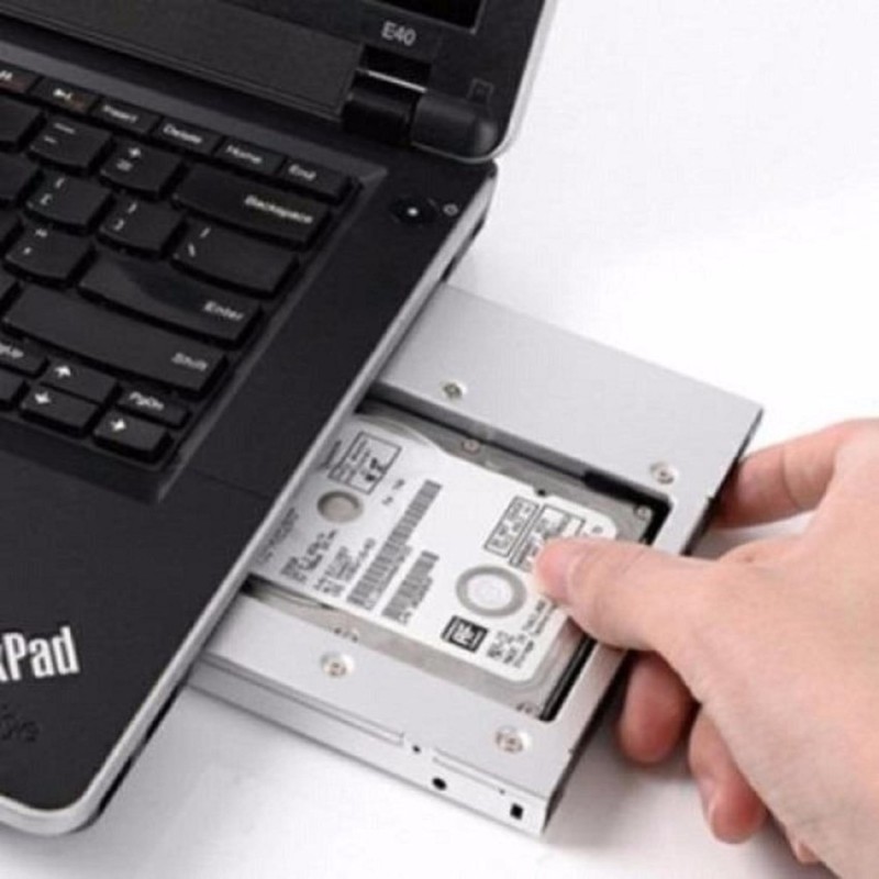 Khay gắn thêm ổ cứng  dày 12.7mm vào vị trí DVD