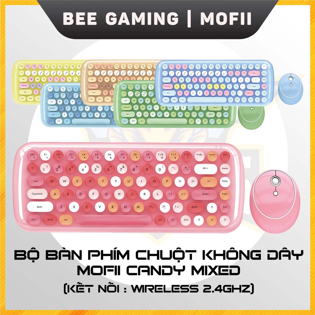 Bộ bàn phím và chuột không dây MOFII – Candy Mixed (84 nút / Hàng chính hãng bảo hành 12 tháng)