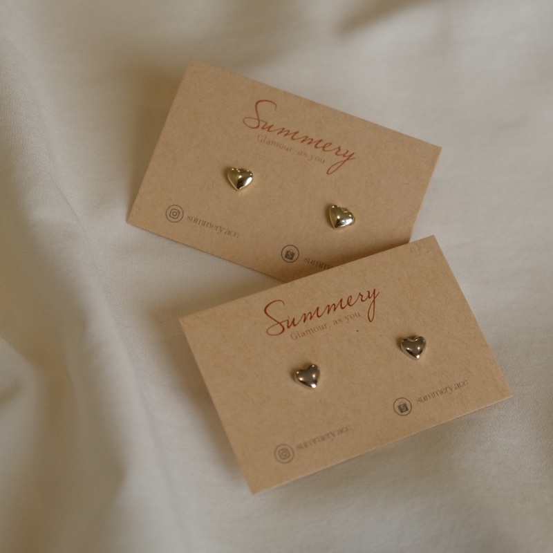 Khuyên tai bạc 925 SUMMERY nụ trái tim bông tai S925
