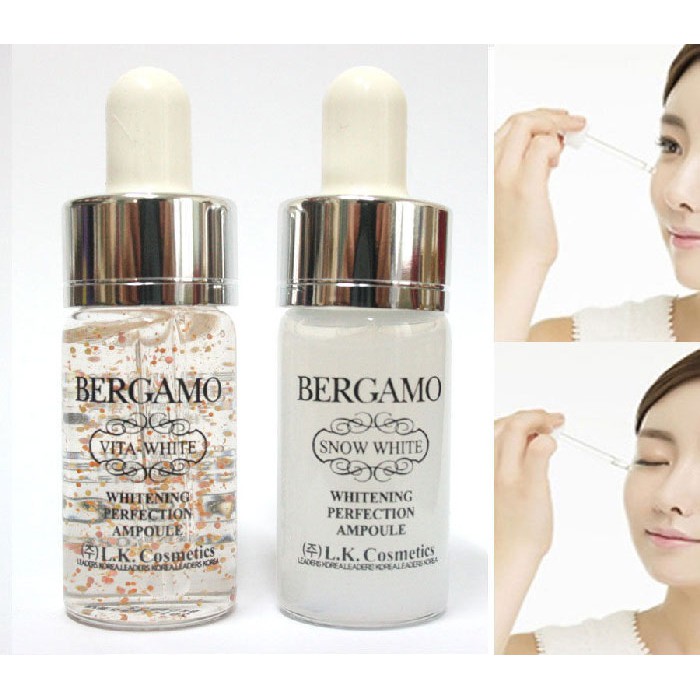 BỘ TINH CHẤT DƯỠNG TRẮNG SERUM BERGAMO SNOW WHITE & VITA WHITE 20 CHAI