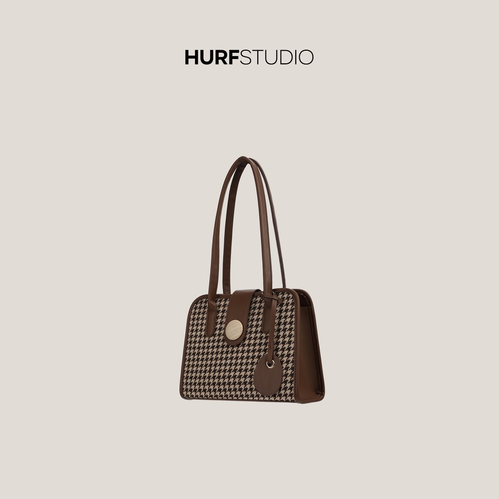 Túi Đeo Vai Nữ HURFSTUDIO Chất Liệu Vải Len Với Họa Tiết Houndstooth Cổ Điển Mang Phong Cách Retro Quý Phái - 2588