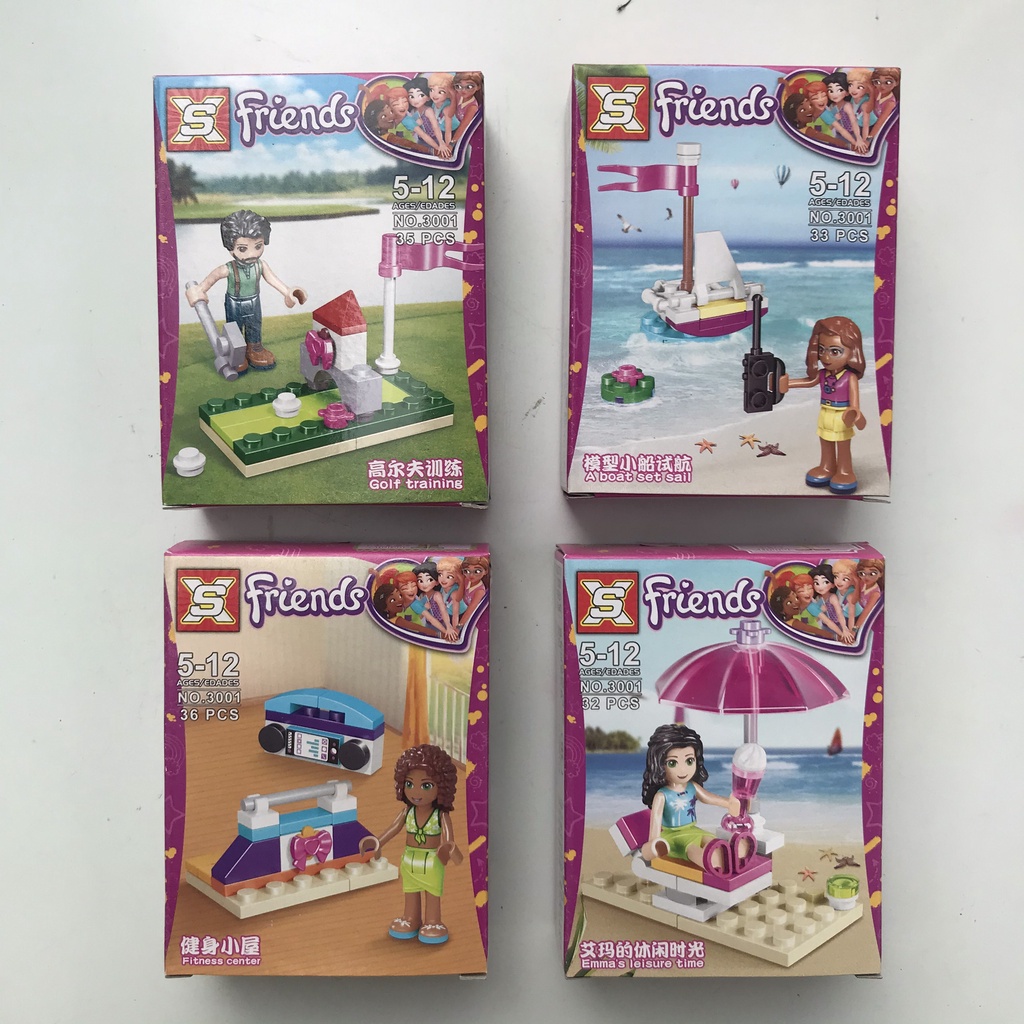 Bộ 4 hộp LEGO Friends cho bé gái NO.3001