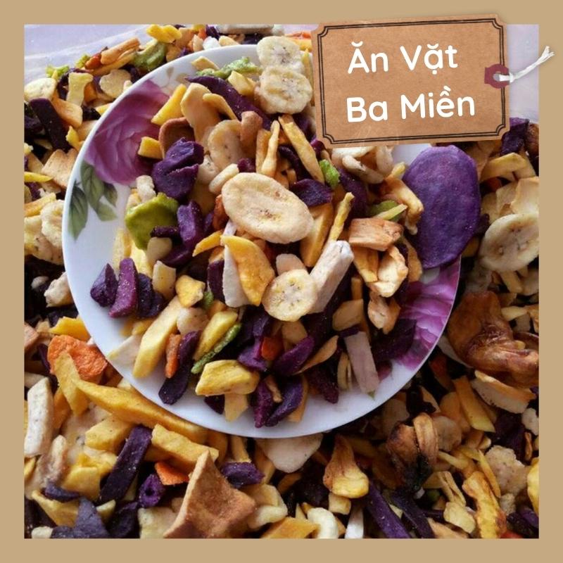 1kg trái cây sấy thập cẩm hàng vụn loại 1 - 100%thành phần tự nhiên không hóa chất giòn ngon