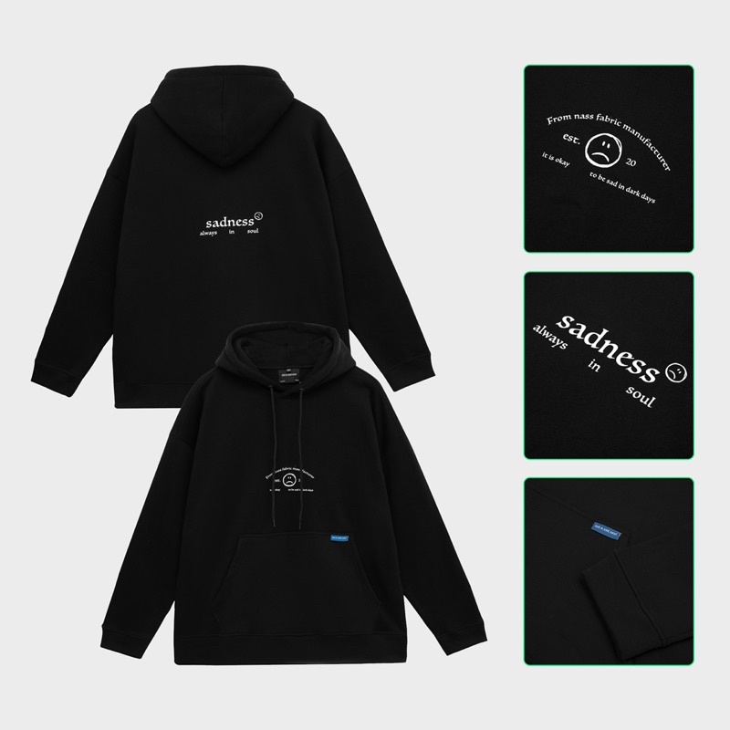 Áo khoác hoodie trùm đầu nỉ bông BASIC NASS