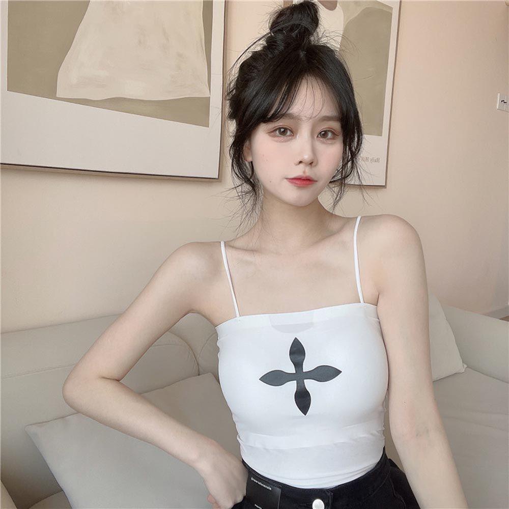 Áo Hai Dây Không Đường May Màu Sắc Đơn Giản Cho Nữ