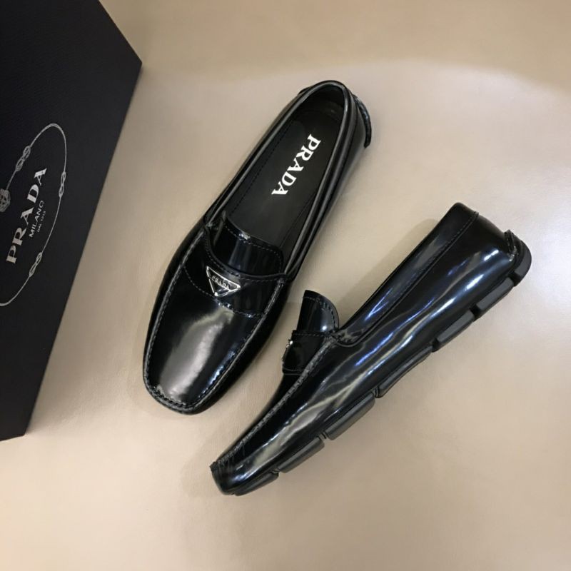 Giày lười nam da bóng Prada năng động, da bò nhập khẩu
