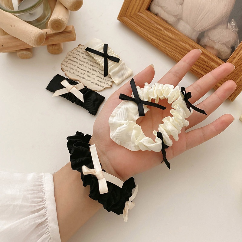 Dây cột tóc co giãn dạng gập hình nơ phong cách Hàn Quốc cho nữ