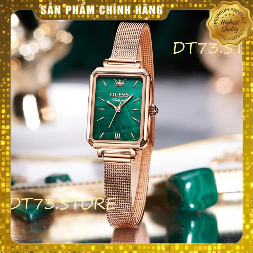 Đồng Hồ OLEVS 6624 Dây Da/Thép Không Gỉ Mặt Vuông chống vô nước Trẻ trung Thời Trang Cho Nữ