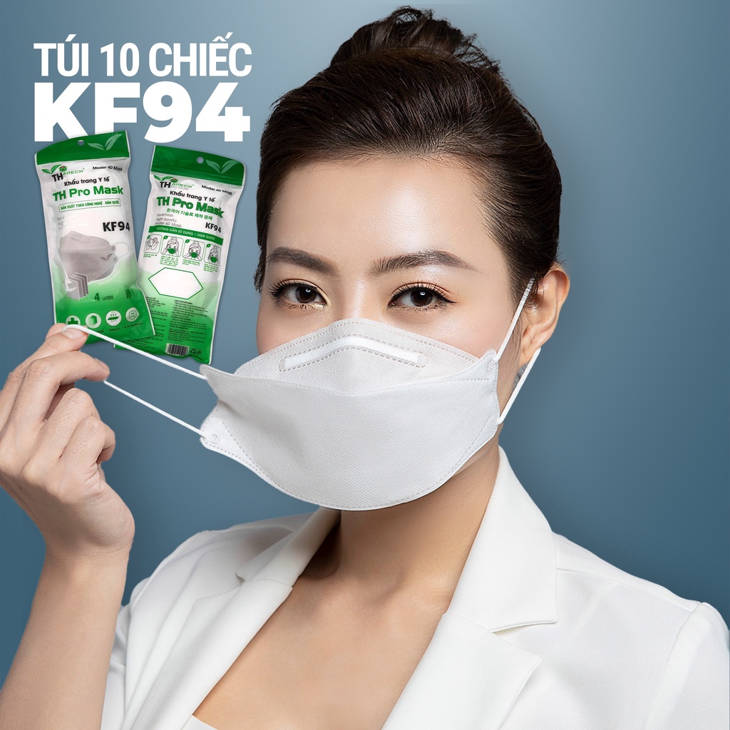 [Túi 10 chiếc] Khẩu trang KF94 4D - 4 lớp công nghệ hàn quốc (2 mẫu bao bì)