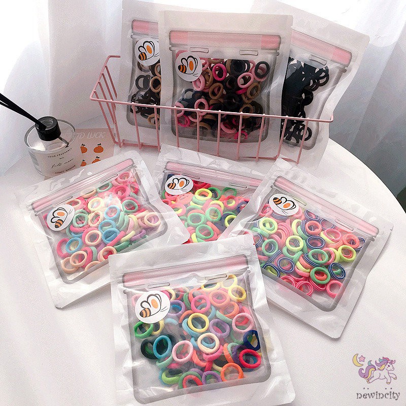 Dây Buộc Tóc Co Giãn Tốt Nhiều Màu Sắc Phong Cách Hàn Quốc Cho Bé Gái
