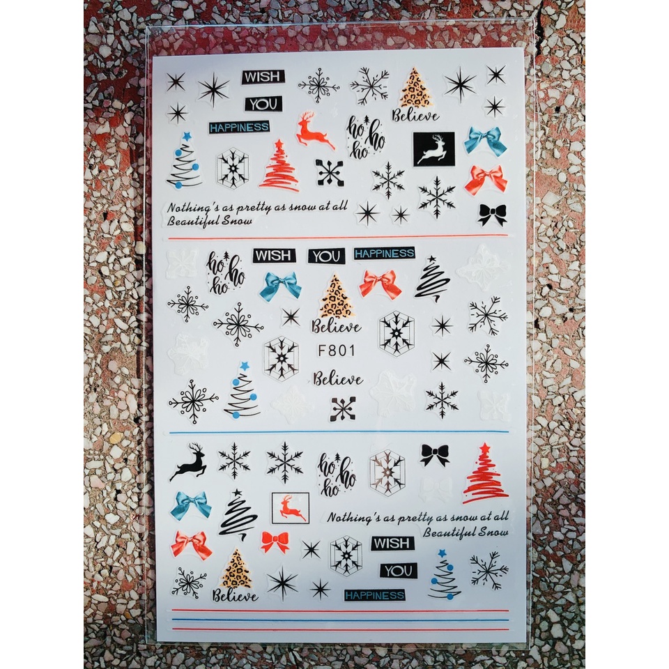 Sticker dán móng Noel