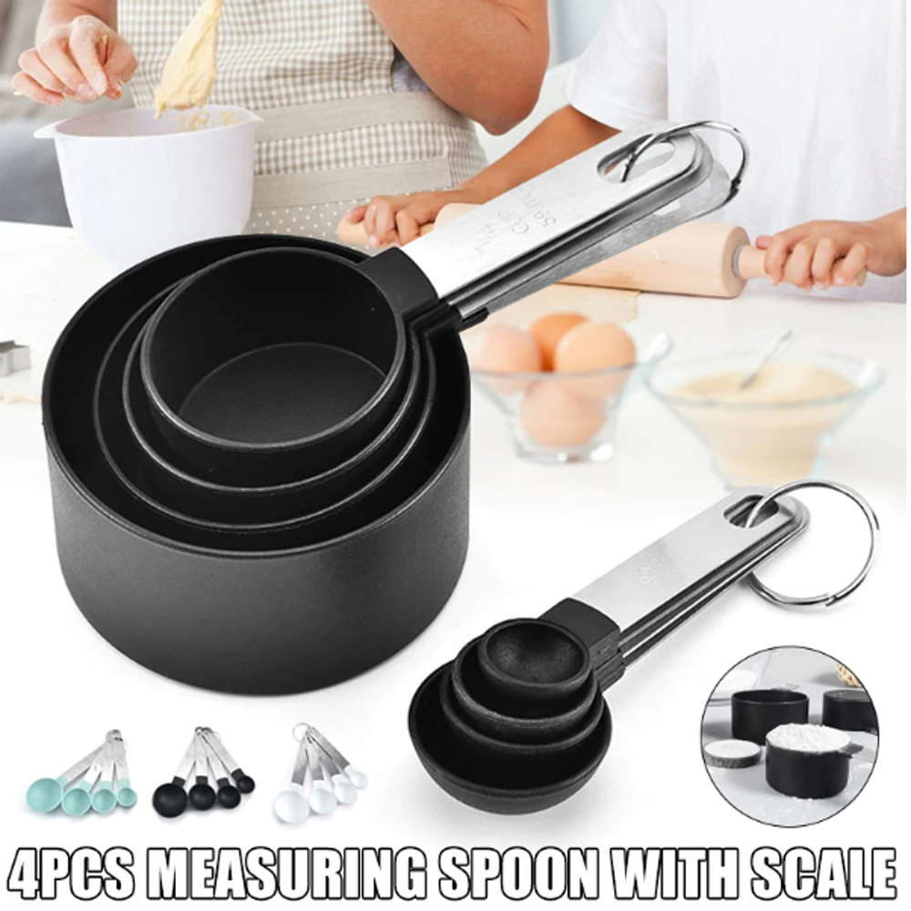 Set 4 cốc/muỗng đo lường bằng nhựa tiện lợi cho nhà bếp