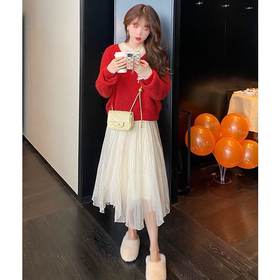 Chân Váy Lưới Dài Dáng Chữ A Lệch Tà Thời Trang Mùa Hè 2022