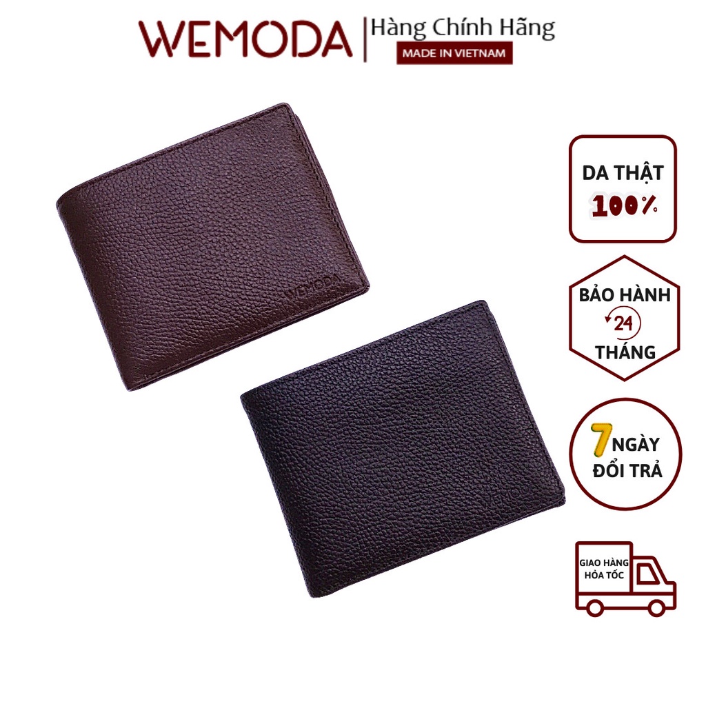 Ví Da Nam WEMODA chất liệu da bò sáp Mexico dáng ngang cao cấp bảo hành 24 tháng