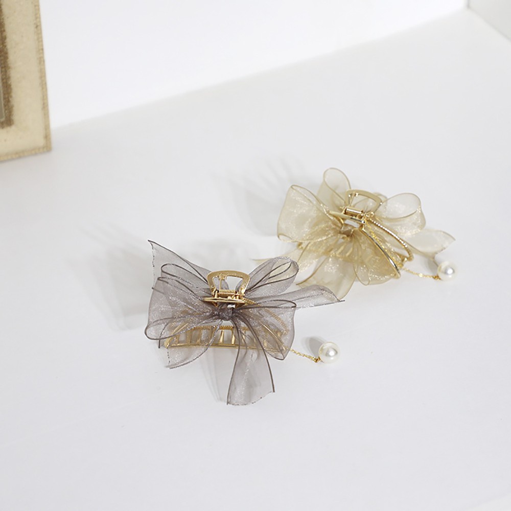 Kẹp Tóc Hình Nơ Phối Ren Thời Trang Hàn Quốc Cổ Điển Cho Nữ