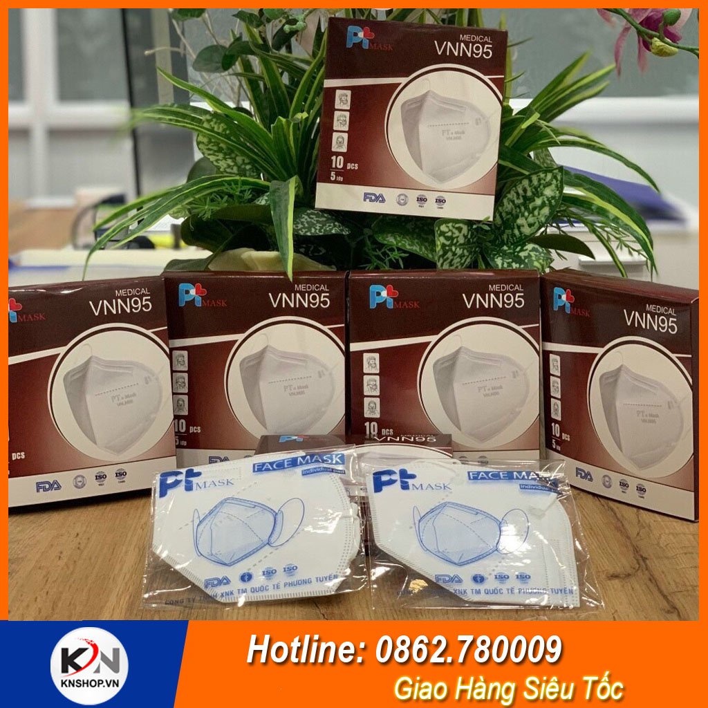 1 Thùng Khẩu Trang N95 PT Mask Phương Tuyến VNN95 - 5 Lớp Không Van (100 Hộp, 1000 Cái/Thùng)