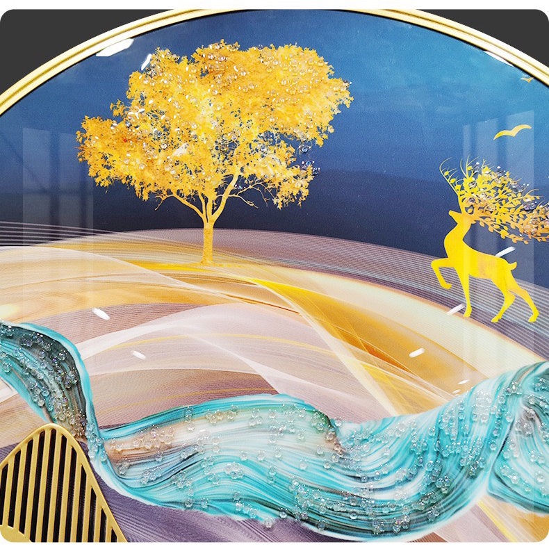 Đồng Hồ Treo Tường Tranh Tráng Gương Decor Chất Liệu Kim Loại Sơn Tĩnh Điện Trang Trí Phòng Cao Cấp KD335