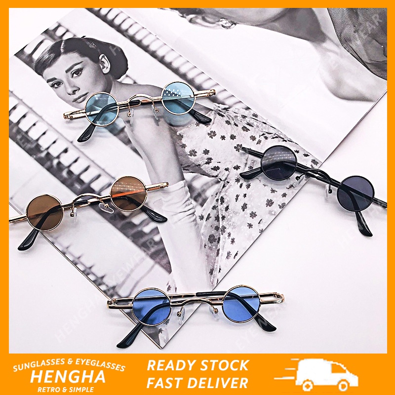 Kính mát gọng tròn phong cách cổ điển thời trang dành cho nam và nữ