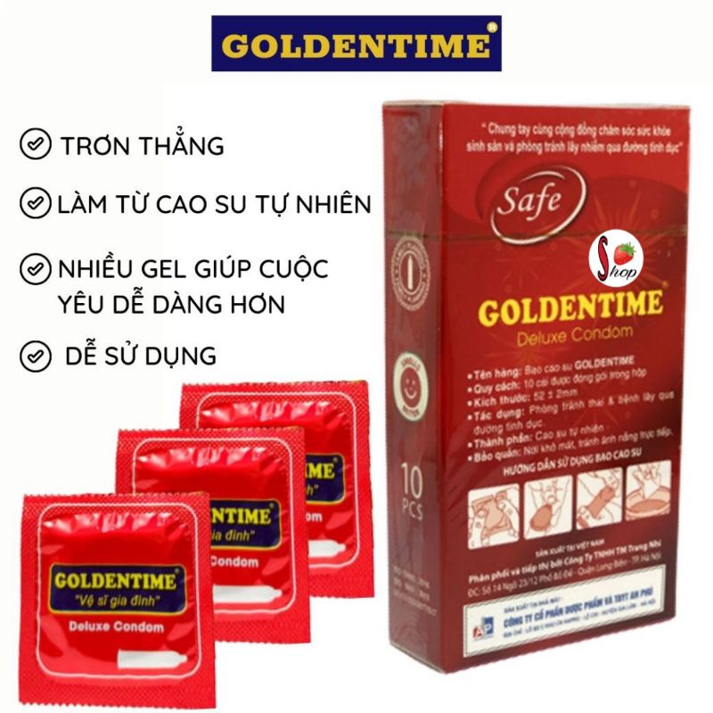 Bao cao su goldentime bướm đỏ - Hôp 10 BCS