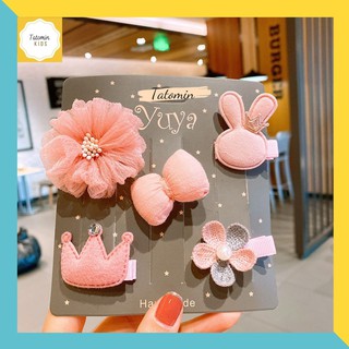 [Siêu Xinh] Set Kẹp Tóc Trẻ Em 5 Chiếc, Phụ Kiện Cài Tóc Phong Cách Hàn Quốc, Đi Chơi, Chụp Ảnh