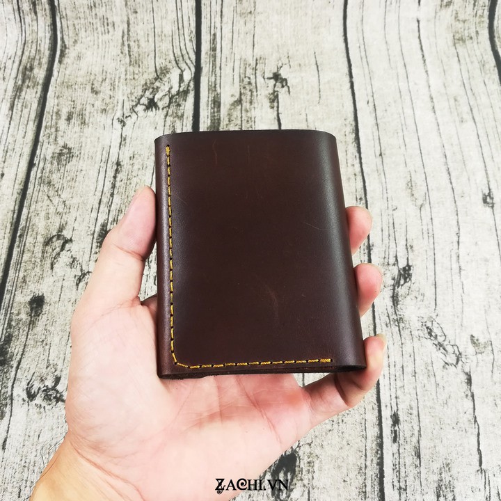 Bóp Ví Đứng Nam mini da bò handmade - VN211