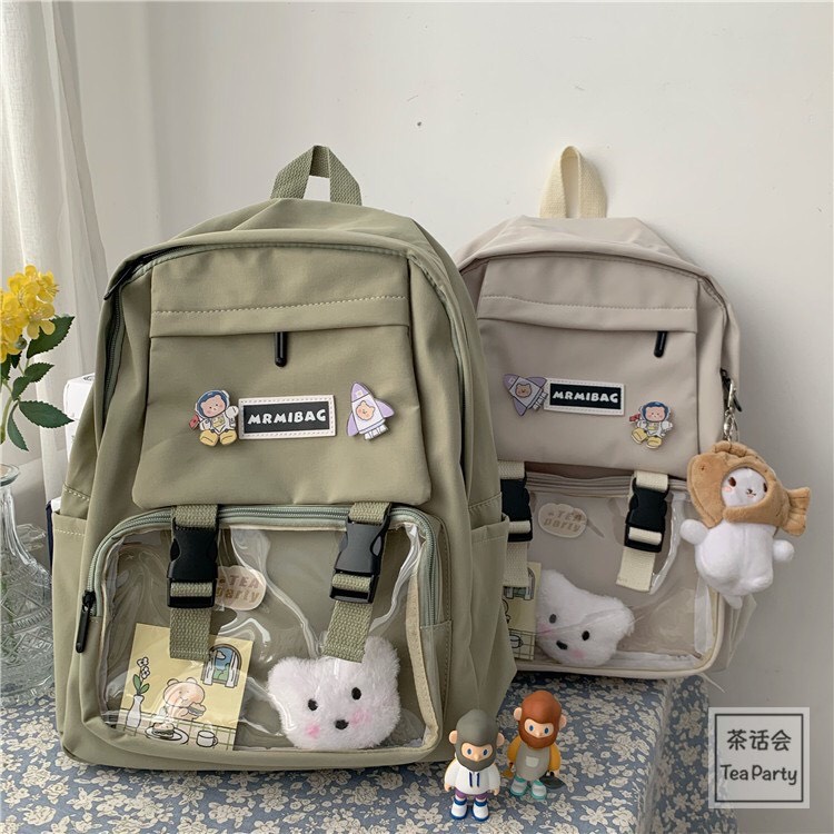 Balo Đi Học Nam Nữ MrMiBag Phối Túi Trong Hot Hit