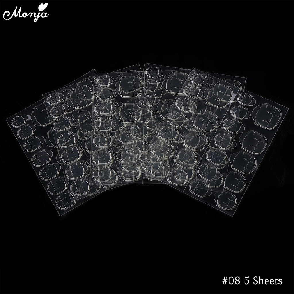 Set 5/ 10 tờ miếng keo dán móng tay giả MONJA DIY trang trí móng tay nghệ thuật hai mặt dạng nhấn