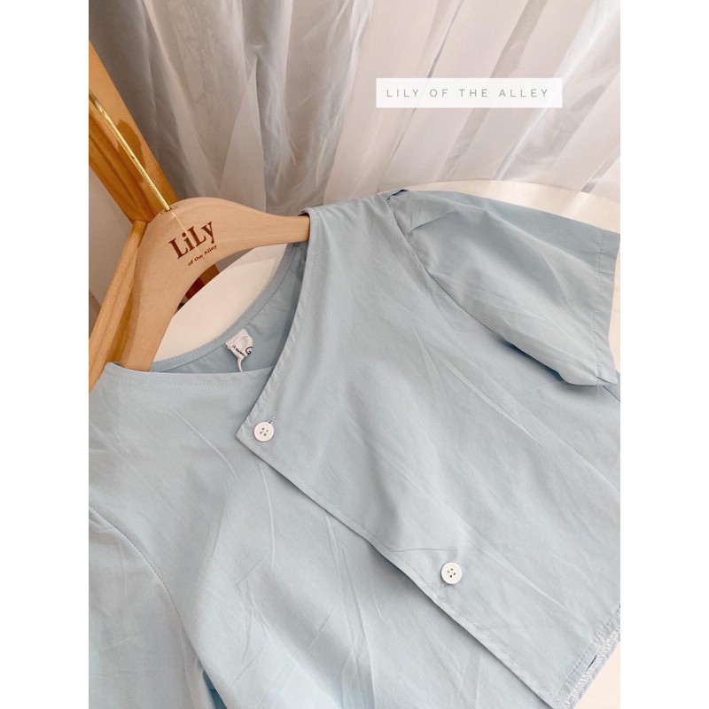 Croptop vạt chéo 2 khuy