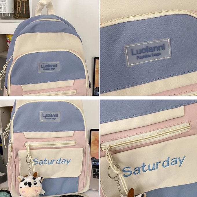 Balo nữ đi học đẹp giá rẻ MISU cặp nam nữ thời trang dễ thương phong cách đeo vai cao cấp