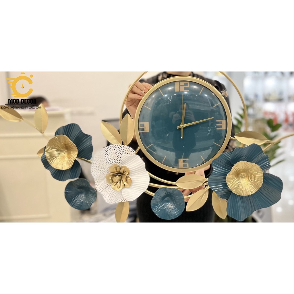 Đồng Hồ Treo Tường Trang Trí decor cành hoa mai sang trọng 2106X