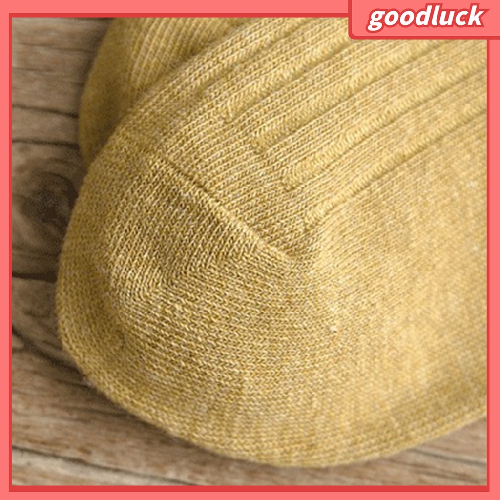 [GOLUK] Vớ Cotton Cổ Cao Mềm Mại Màu Trơn Giữ Ấm Thoáng Khí Thời Trang Xuân Đông Cho Nữ