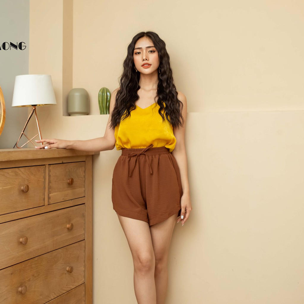 Quần short nữ lưng thun KAMONG ống rộng, lai kiểu đủ màu, đủ size Q006