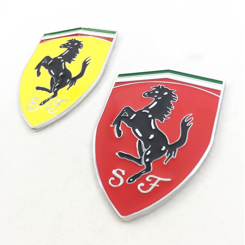Logo Bằng Kim Loại Hình Ngựa Độc Đáo Để Trang Trí Cho Xe Ferrari