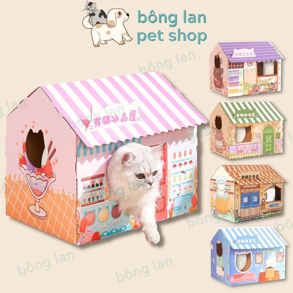 [HOẢ TỐC] Nhà cào móng cho mèo bằng giấy bìa cứng giúp mèo xả stress
